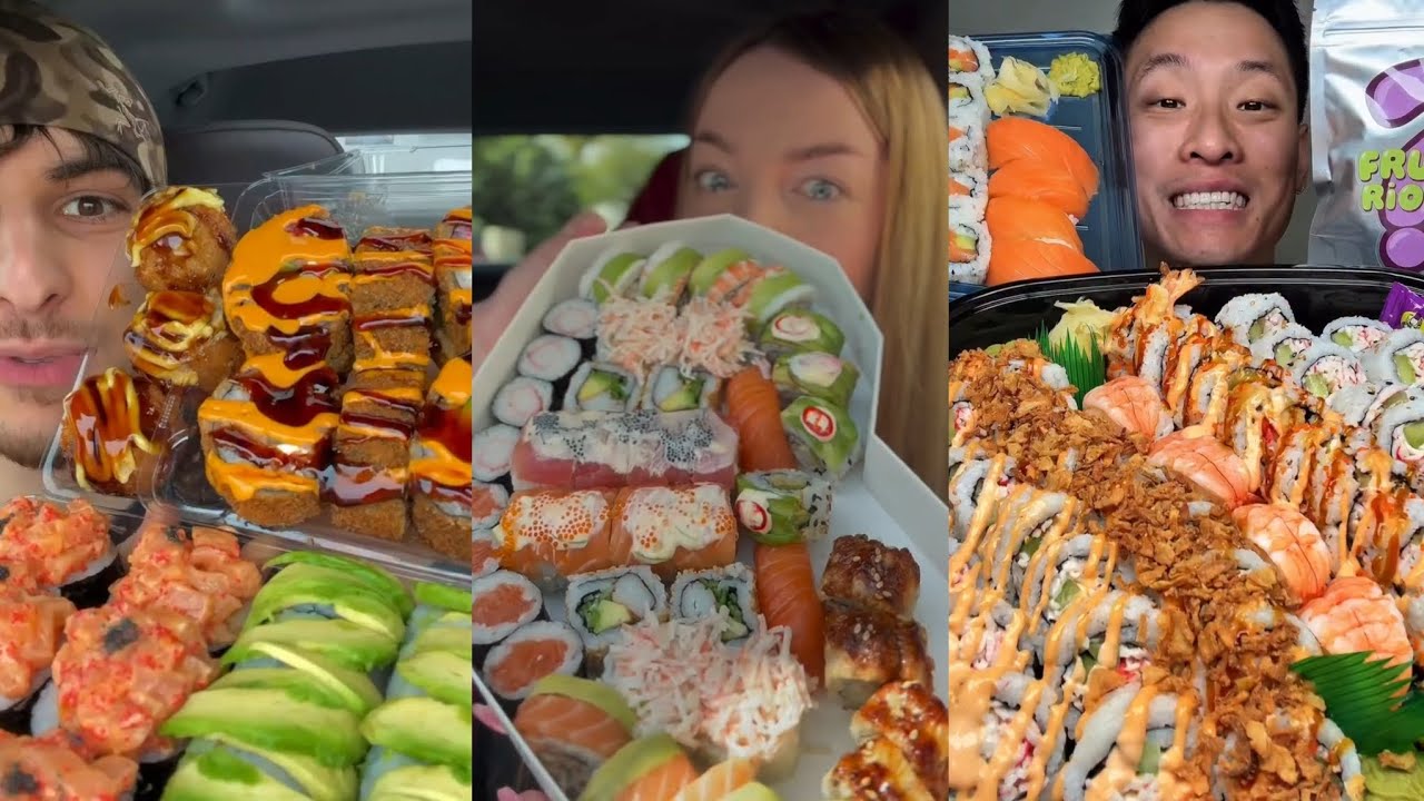 CRUNCHY SUSHI MUKBANG || ASMR COMPILATION 