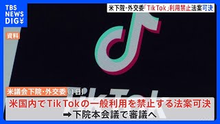 「TikTok」禁止法案を可決　アメリカ議会下院・外交委　法案成立は不透明｜TBS NEWS DIG