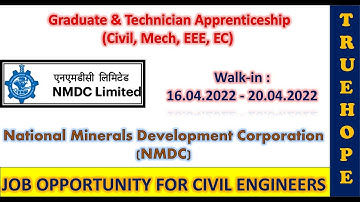 NMDC #Graduate Apprenticeship #Walk in 16.4.22/20.4.22 #Civil #Mech #EEE #EC|#Amendment 10.5.21 Adv|