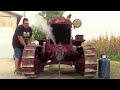 Accensione trattore cingolato testa calda Bubba C35 del 1935 - Hot bulb engine start up