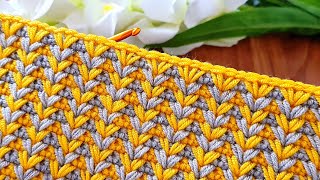 Unique Very Easy Crochet sewing pattern baby blanket consisting of two rows for beginners