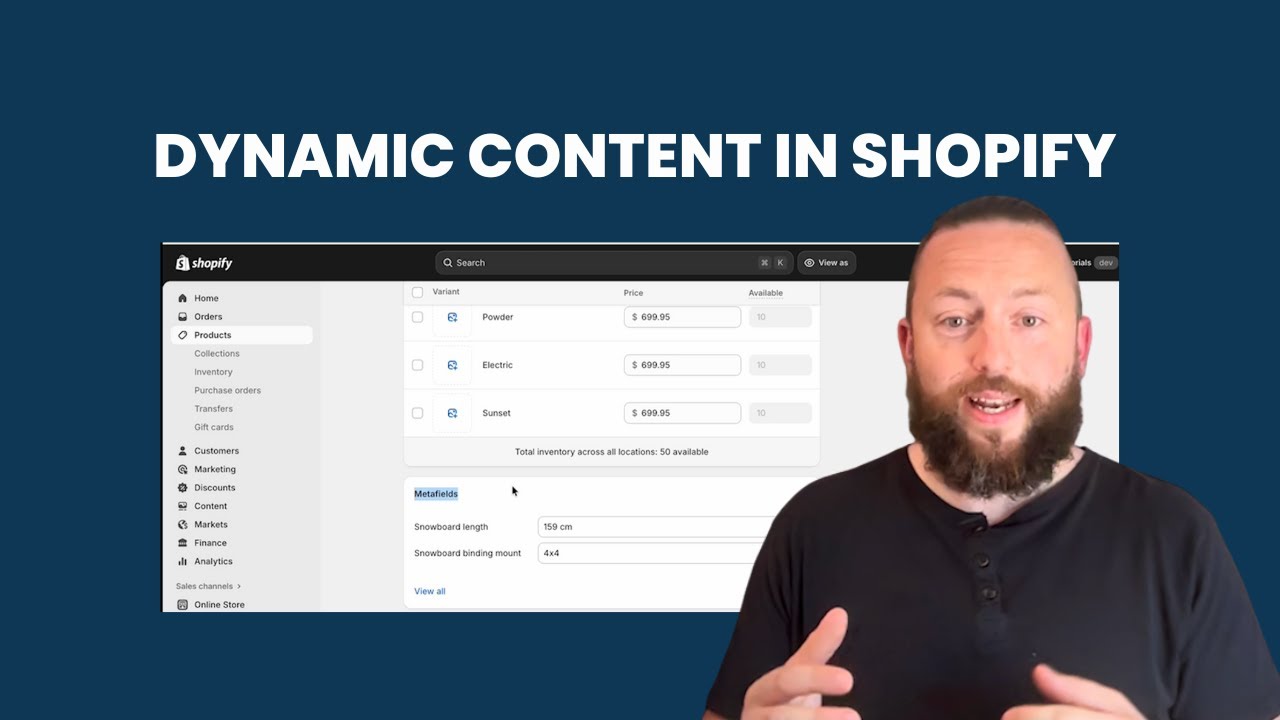 Using Dynamic Content & Metafields in Shopify