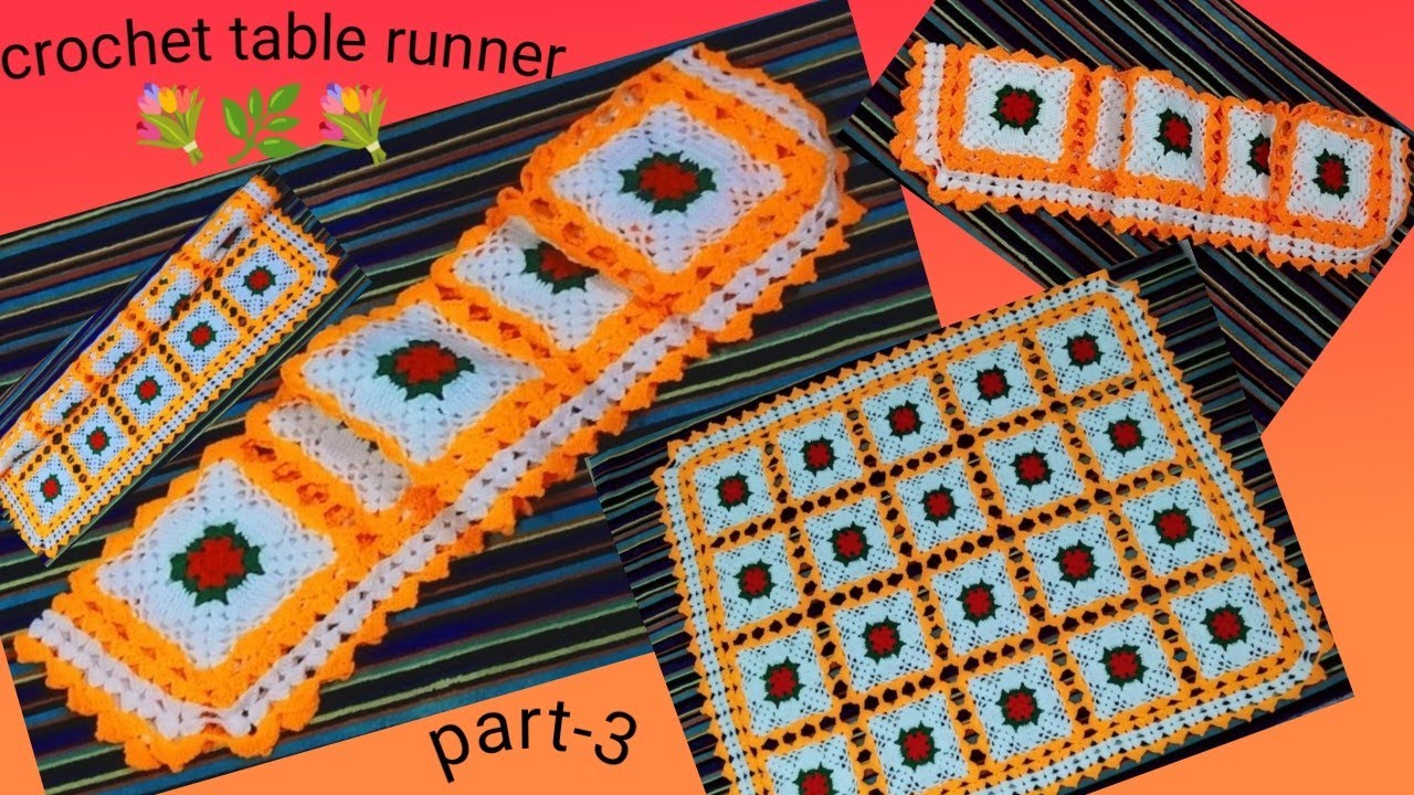 Crochet table cover/how to make crochet table runner part3/crochet