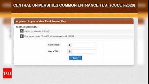 CUCET 2020 Final Answer Key released  cucetexamin heres link  Times of India 2020 10 01 en