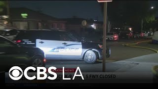 Burbank police K9 shot by suspect, closing portion of 5 Freeway