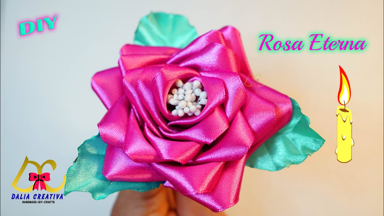 COMO HACER ROSA ETERNA CON LISTON POPOTILLO, ECONÓMICA Y FÁCIL DE  HACER🌹#rosas#sanvalentin #handmade 