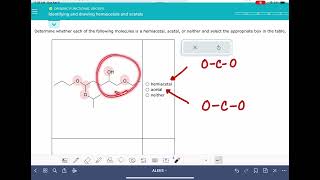 Aleks Identifying And Drawing Hemiacetals And Acetals