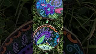 Boho Wall Decor | Hand-painted Wood Slices with Fantasy Flowers#bohodecor #woodart #fantasyflowers