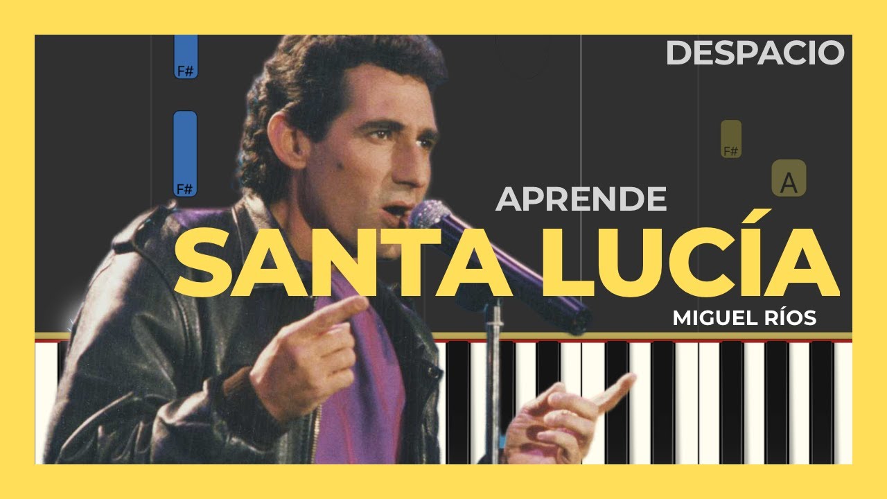 SANTA LUCÍA - Miguel Ríos | Tutorial de piano FÁCIL y LENTO para principiantes en Do (C)