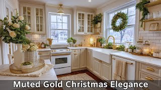 Muted Gold Christmas Elegance | Chic, Soft & Minimal Holiday Decorating Ideas screenshot 1