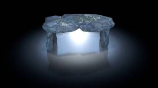 Low poly stylized stone table 3d model made in Blender