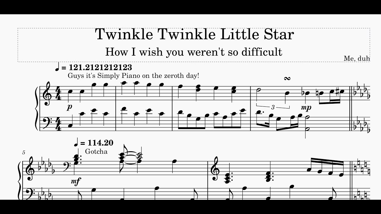 Twinkle Twinkle Little Star except it's terrible and made me fail music theory
