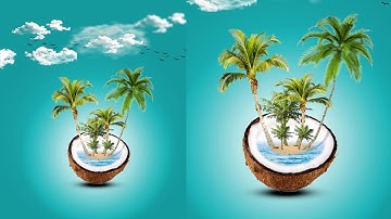 Coconut Photoshop Manipulation Tutorial || effect