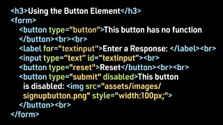 Designers Learn Code: Forms—Button Element Profile