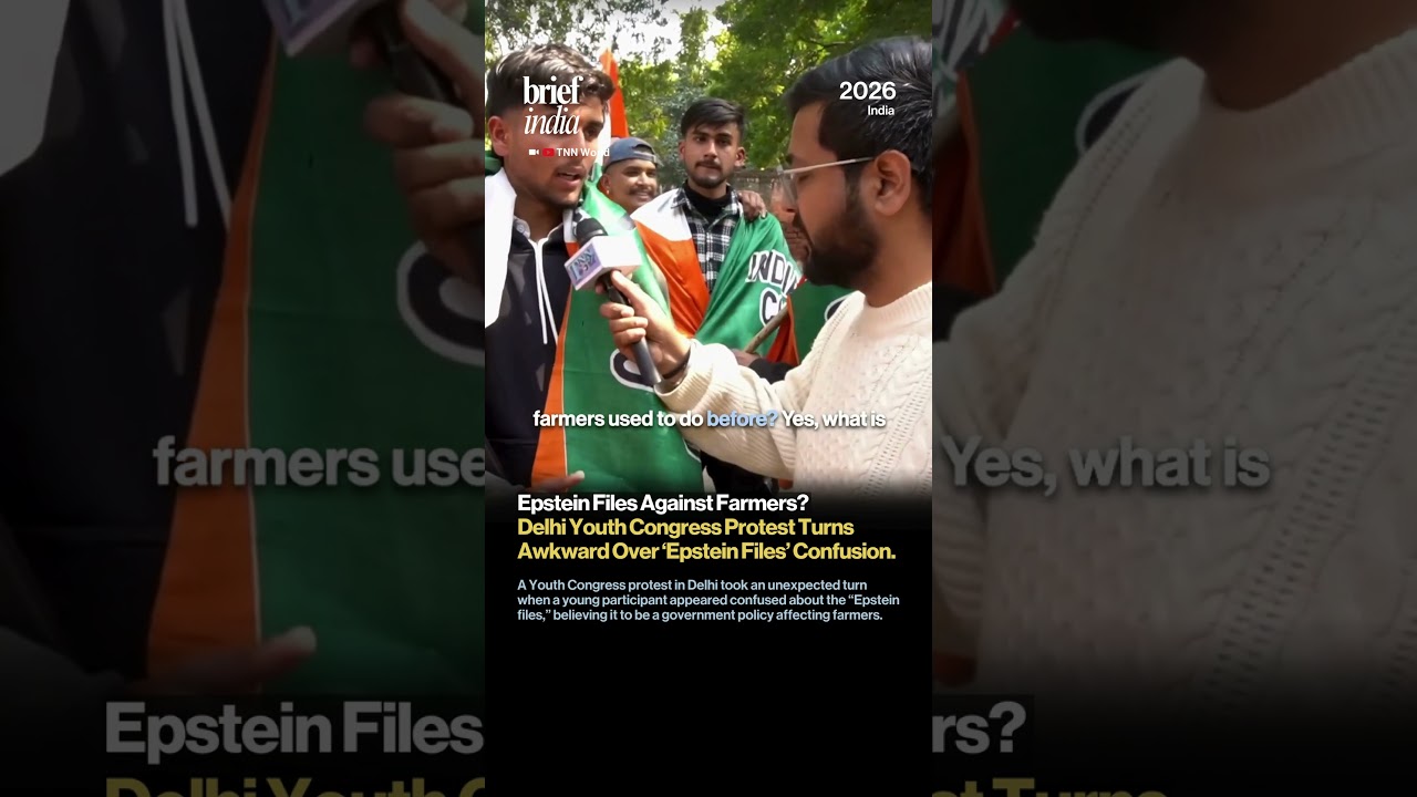 Confusion Over ‘Epstein Files’ Surfaces During Youth Congress Protest in Delhi.