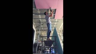 ⛔ Trick ⛔ Placing drywall, when you're alone and without a machine.