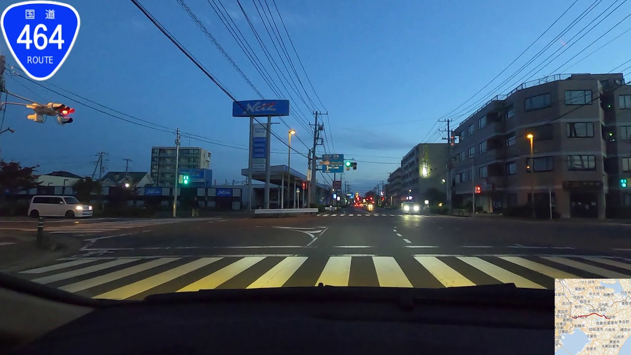 国道464号線　千葉県松戸市　⇒　千葉県成田市　等速　Japan National highway464　Matsudo City　⇒　Narita City