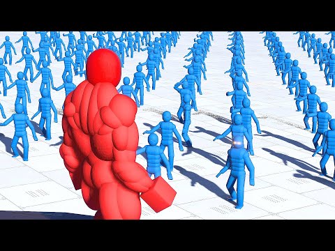 ULTRA Dude fights Smart AI Clones in OVERGROWTH (with active ragdoll physics)