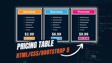 Create a Pricing Table using Bootstrap 5, HTML & CSS