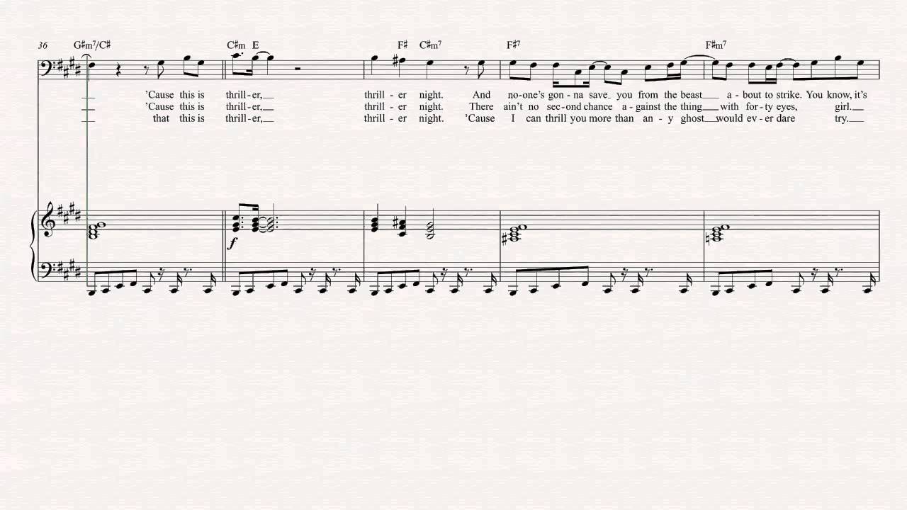 Bass - Thriller - Michael Jackson Sheet Music, Chords, & Vocals
