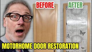 Using Wallpaper to Restore a Motorhome Bathroom Door & Lock