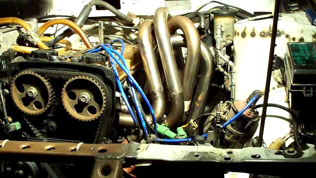 AE86 Equal Length High-Rise Race Header - YouTube