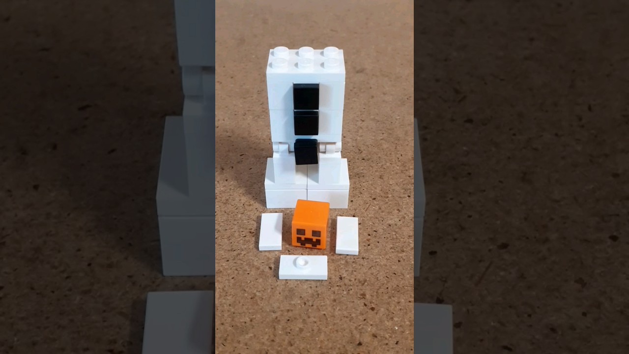 Lego Minecraft Mutant Custom Snow Golem quick build. 