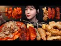 SUB)바삭매콤 곱창 떡볶이 먹방! 양념야끼만두 오징어튀김 계란김밥 순대강정까지 분식 꿀조합 리얼사운드 Beef Intestines Tteokbokki Mukbang Asmr