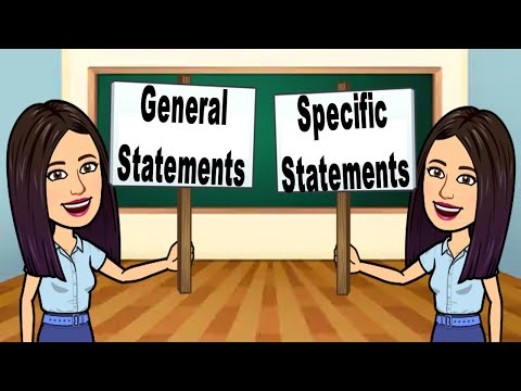 General and Specific Statements | TeacherBethClassTV