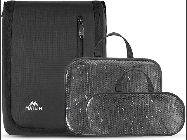 Review: Travel Toiletry Bag for Men, Matein Hanging Flat Shower Bags -  YouTube