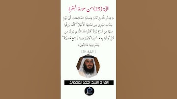 الآية ( 25) من سورة البقرة// القارئ الشيخ أحمد العجمي.