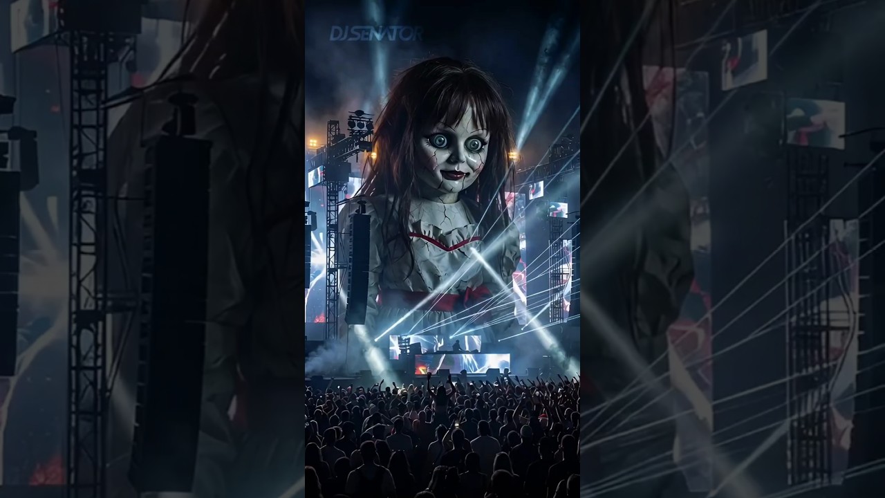 Annabelle at a Techno Festival?! 😱🔥 Anyma-Style Giant Doll Dance