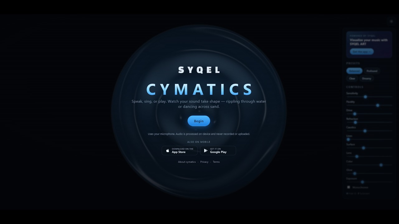 Cymatics Visualizer: See Your Sound in Real-Time | SYQEL Cymatics