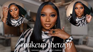Makeup Therapy: My Go-To Smokey Eye with a Pop of Purple 💜 | Tamara Renaye