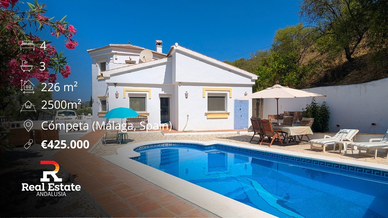 €425K Spanish Villa with Pool and Guest Accommodation in Costa Del Sol –  Cómpeta