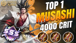 🔥 TOP 1 MUSASHI 4000 CRIT ONE-SHOT BUILD!