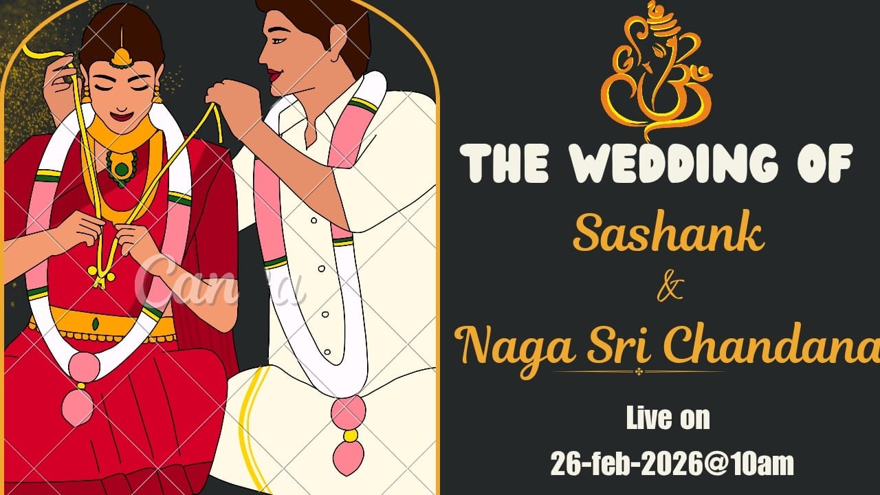 Sashank Wih Naga Sri Chandana  Wedding Live On 26-Feb-2026@10Am