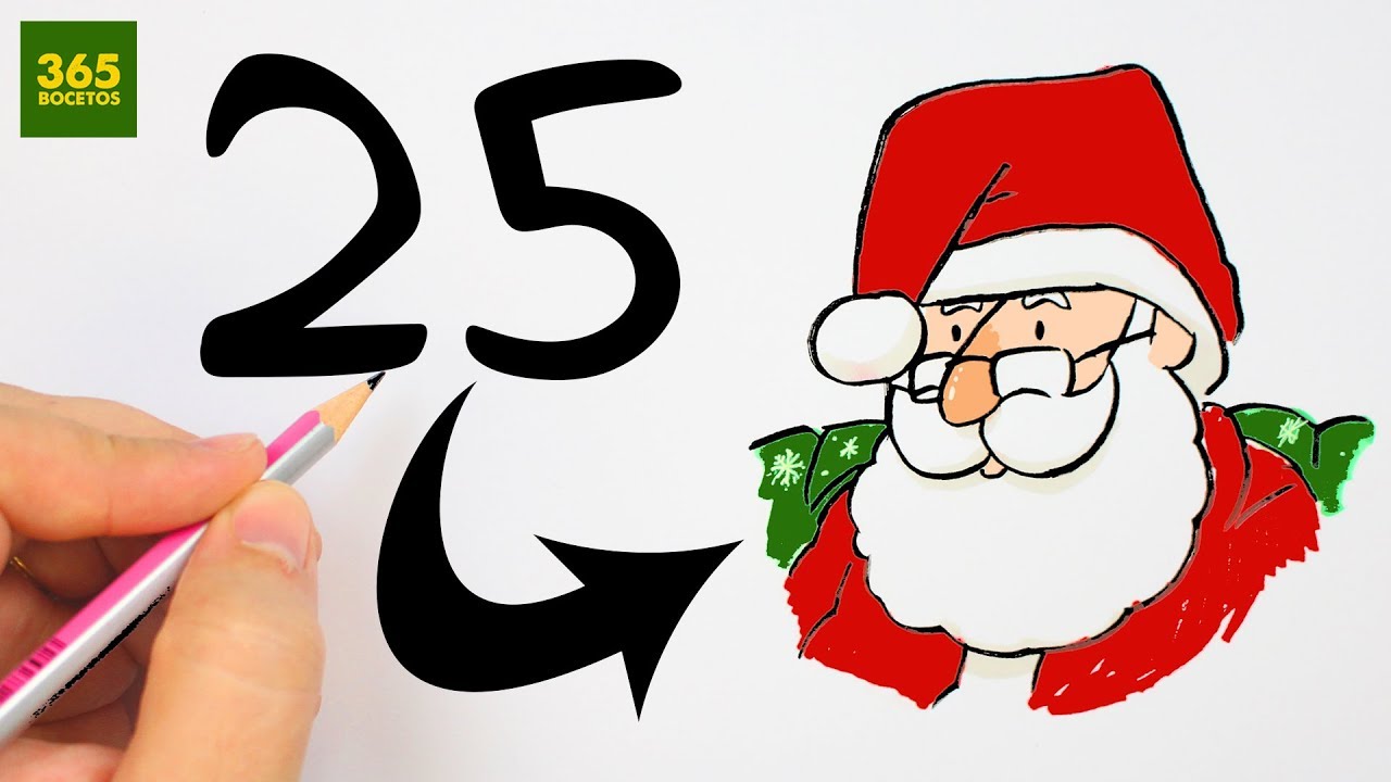 Convertir Numeros En Dibujos Dibujar A Papa Noel Facil Youtube