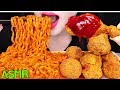 ASMR SPICY FIRE NOODLES + FRIED CHICKEN + CHEESE BALLS 까르보 불닭볶음면 + 뿌링클 치킨 + 치즈볼 먹방 EATING SOUNDS