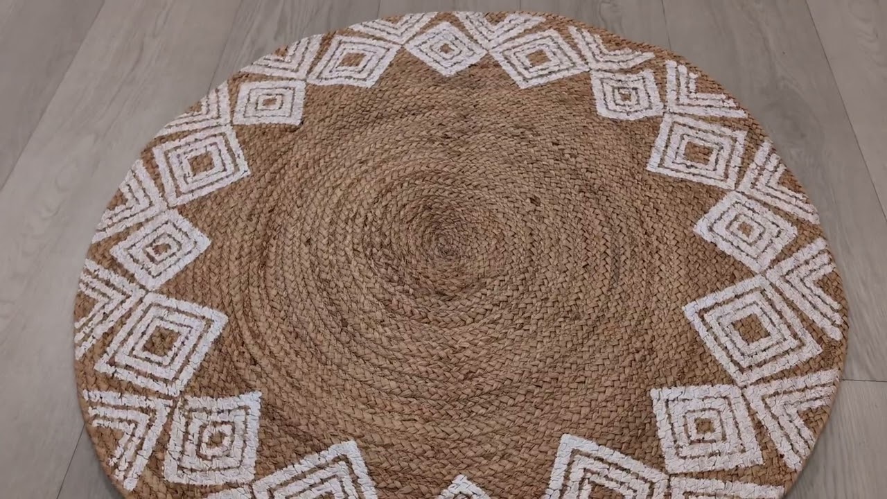 Boho Round Jute Rug, 3ft Braided Rustic Reversible Design Circle Entryway Area Rugs Review