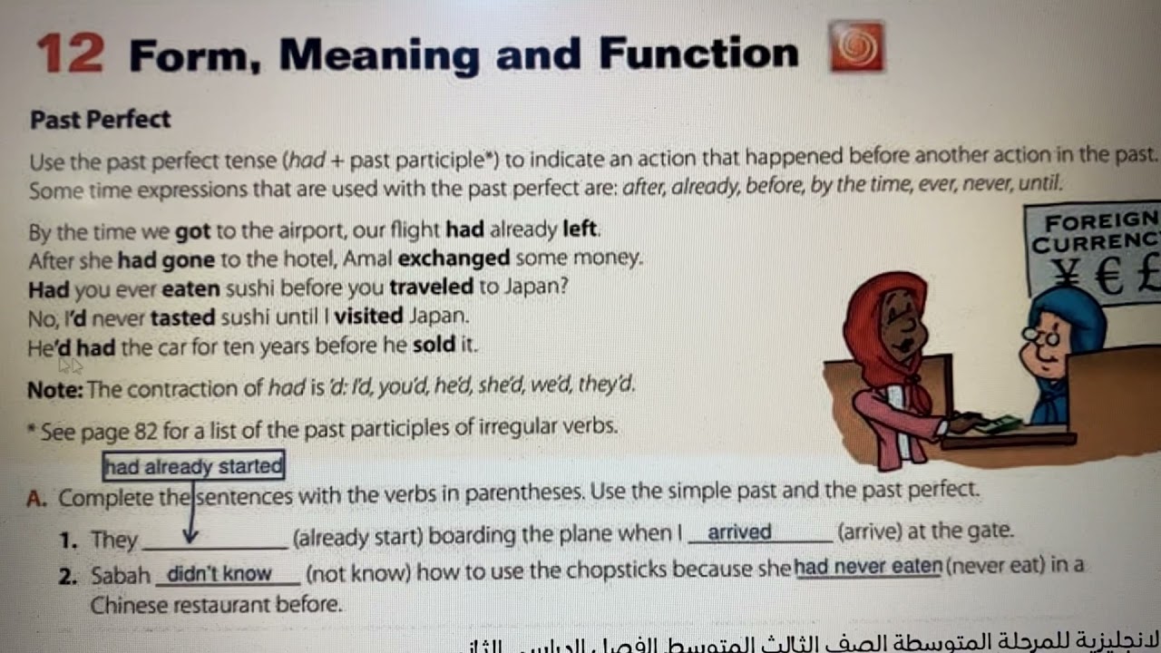 Past Perfect للصف ثالث متوسط Super Goal 6