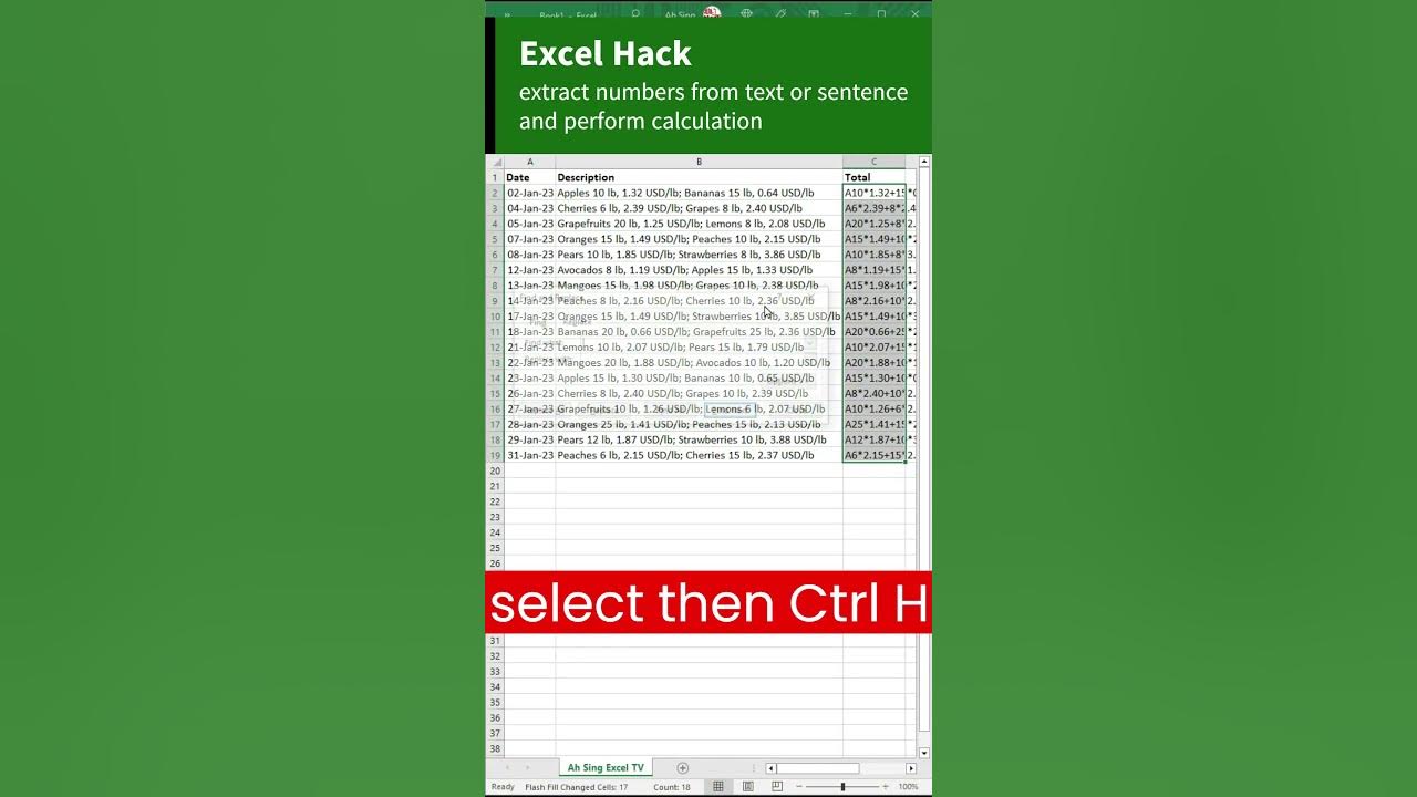 Extract numbers from text or sentence and perform calculation youtube