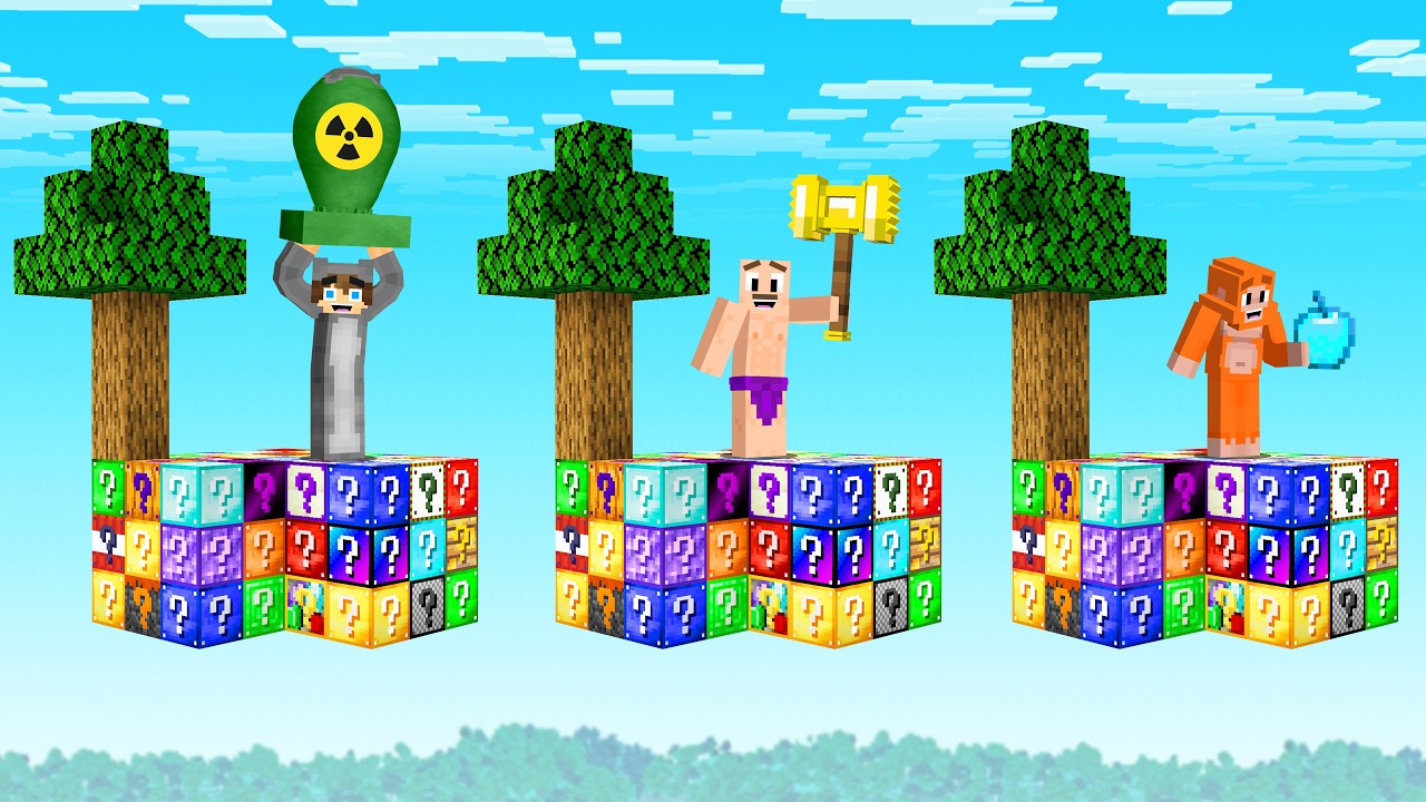 Can 5 Friends Survive a Lucky Block Sky Block?