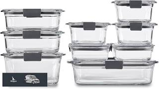 Rubbermaid Brilliance Glass Food Storage Containers Assorted Sizes Set of 9 BPA Free