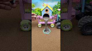 😱 Real Working Mini Tractor Making Cement Pillar | Amazing DIY Construction Machine 🚜 #shorts