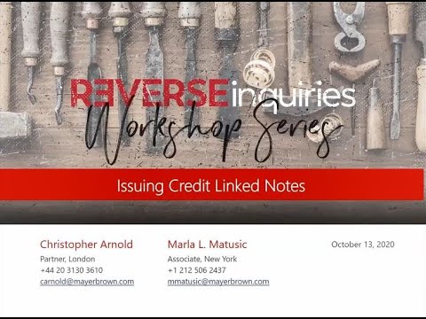 REVERSEinquiries Workshop: Issuing Credit Linked Notes