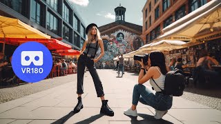 [8K VR180] Berlin Hackescher Markt with Model and Photographer - Photoshoot