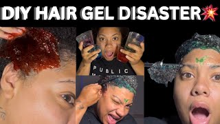 I Made DIY Hair Gel… Then THIS Happened 💥😳 #hairfail #naturalhair #hairstyle