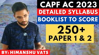 Booklist For Capf Ac 2023  Capf 2023 Syllabus  Crak Capf Ac 2023  Capf 2023 Strategy capfac