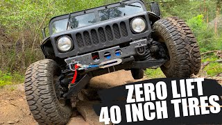 No lift, 40 inch tires!  HUMVEE Project part 3